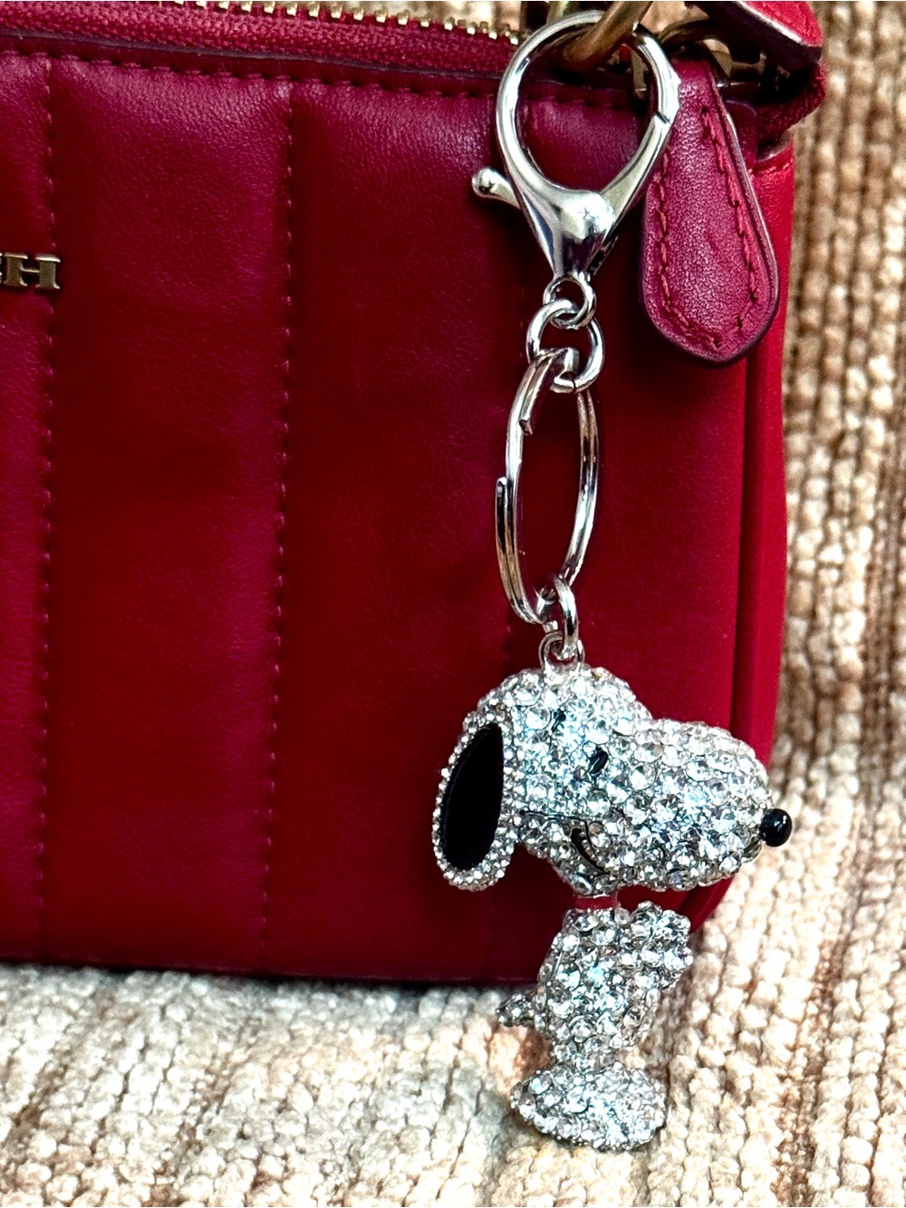 Peanuts Snoopy 3D Bling Keychain - Bag Charm. NWTs